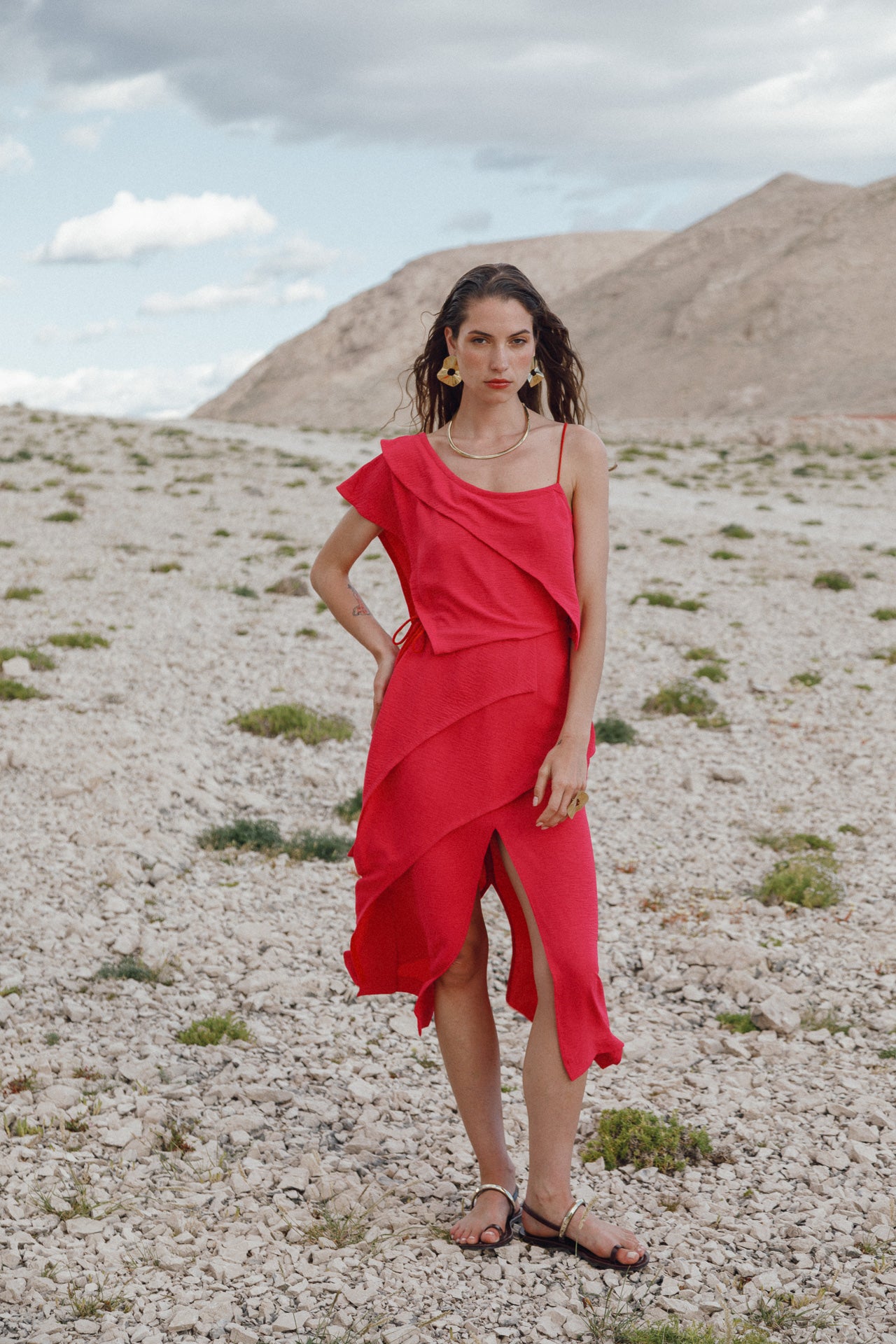 *COSMOS Fuchsia Dress
